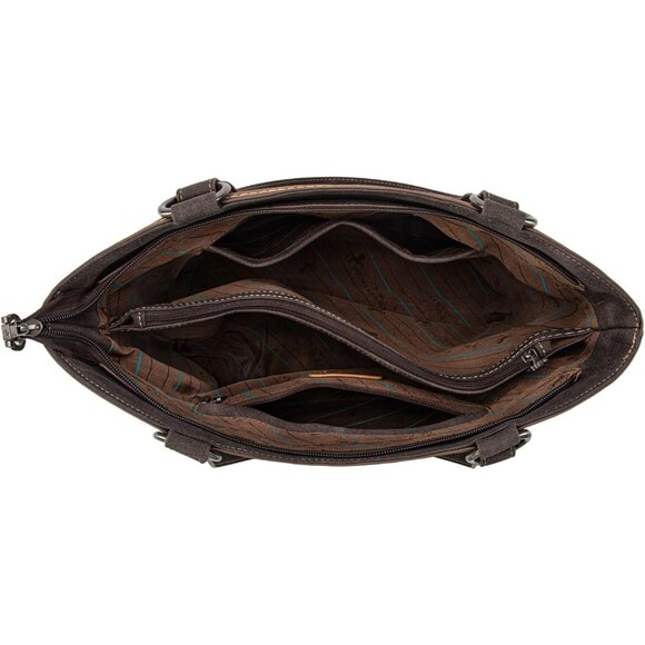 Chic Vegan Leather Western Tote Bag & Matching Wallet Set for Stylish Women - Picture 5 of 6